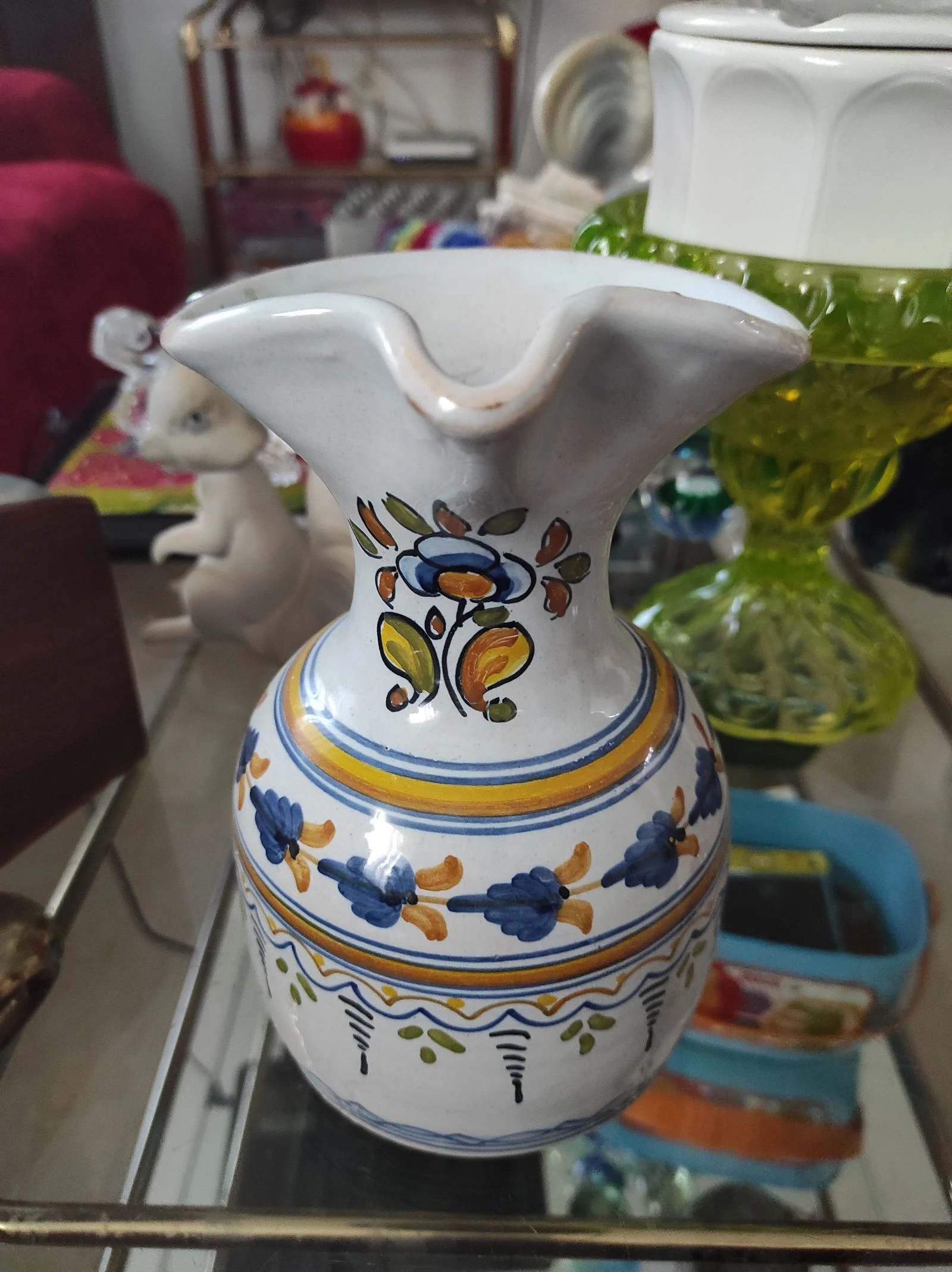 Meerkleurig geglazuurd Talavera keramisch kan – photo 3
